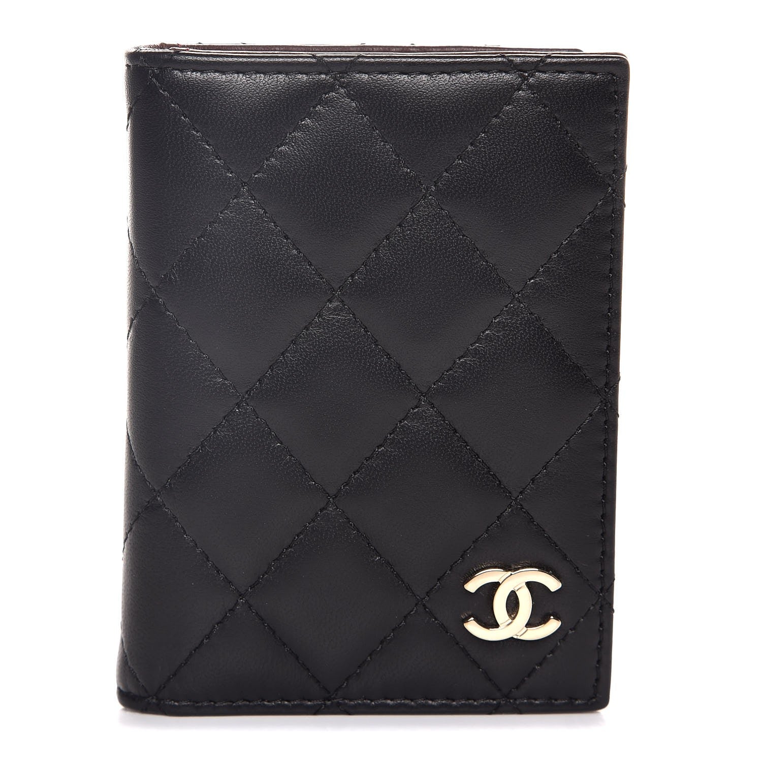 Chanel Lambskin Quilted Card Holder Wallet Black 1 of 8