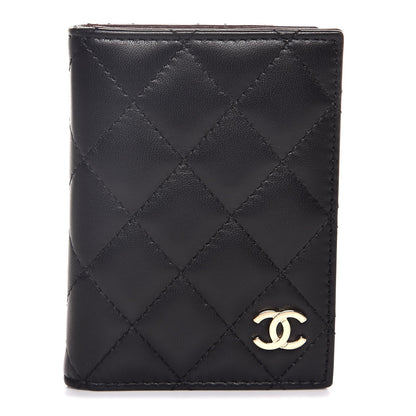 Chanel Lambskin Quilted Card Holder Wallet Black 1 of 8