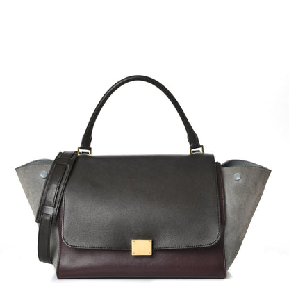 Celine Smooth Calfskin Suede Medium Tri-Color Trapeze Dark Grey 1 of 23