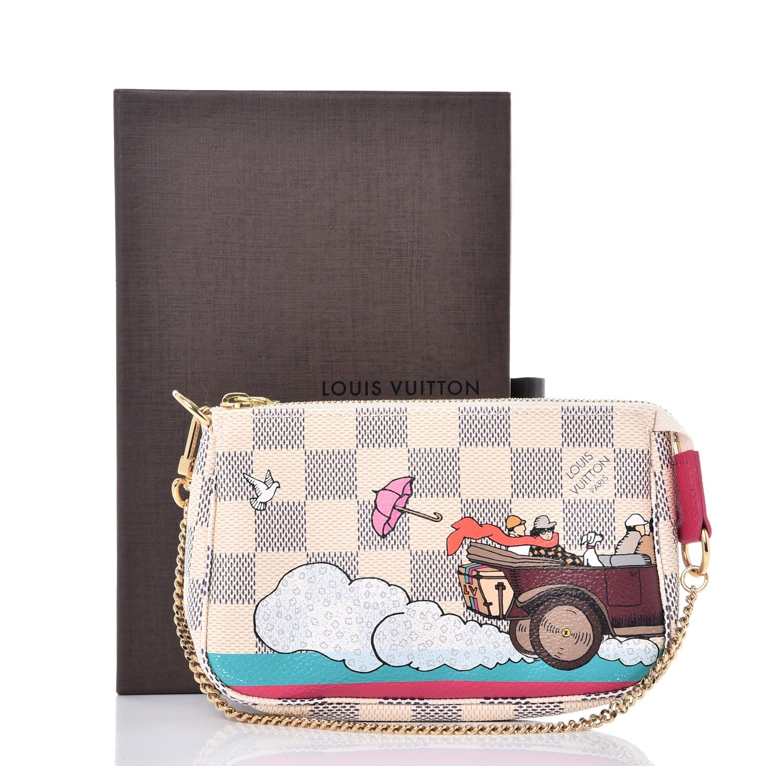 Louis Vuitton Damier Azur 2015 Christmas Animation Mini Pochette Accessories 8 of 8