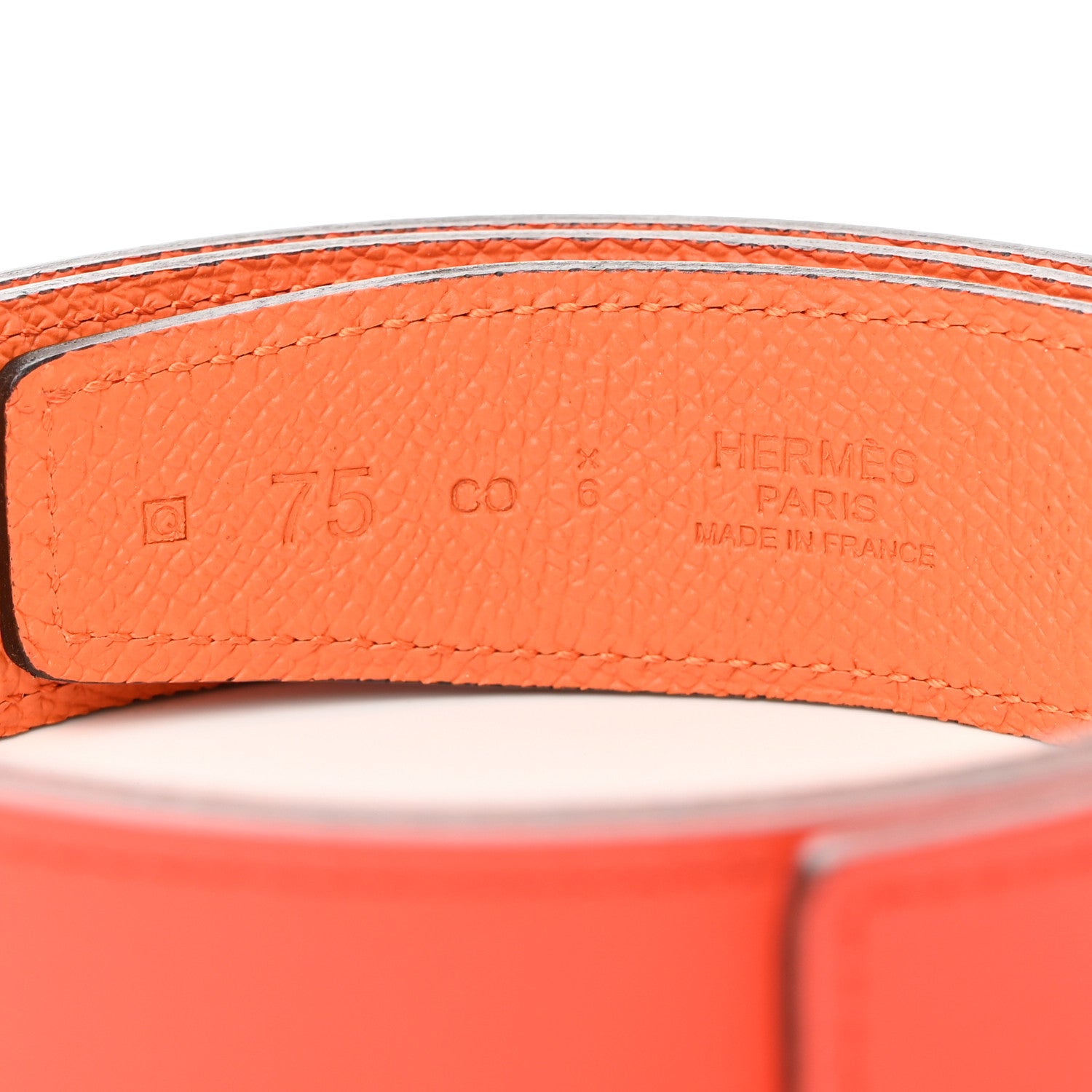 Hermes Swift Epsom 32mm Belt Strap 75 30 Capucine Orange 4 of 9