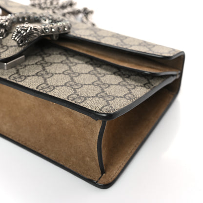 Gucci GG Supreme Monogram Suede Crystal Small Dionysus Shoulder Bag Beige Ebony Taupe 9 of 9
