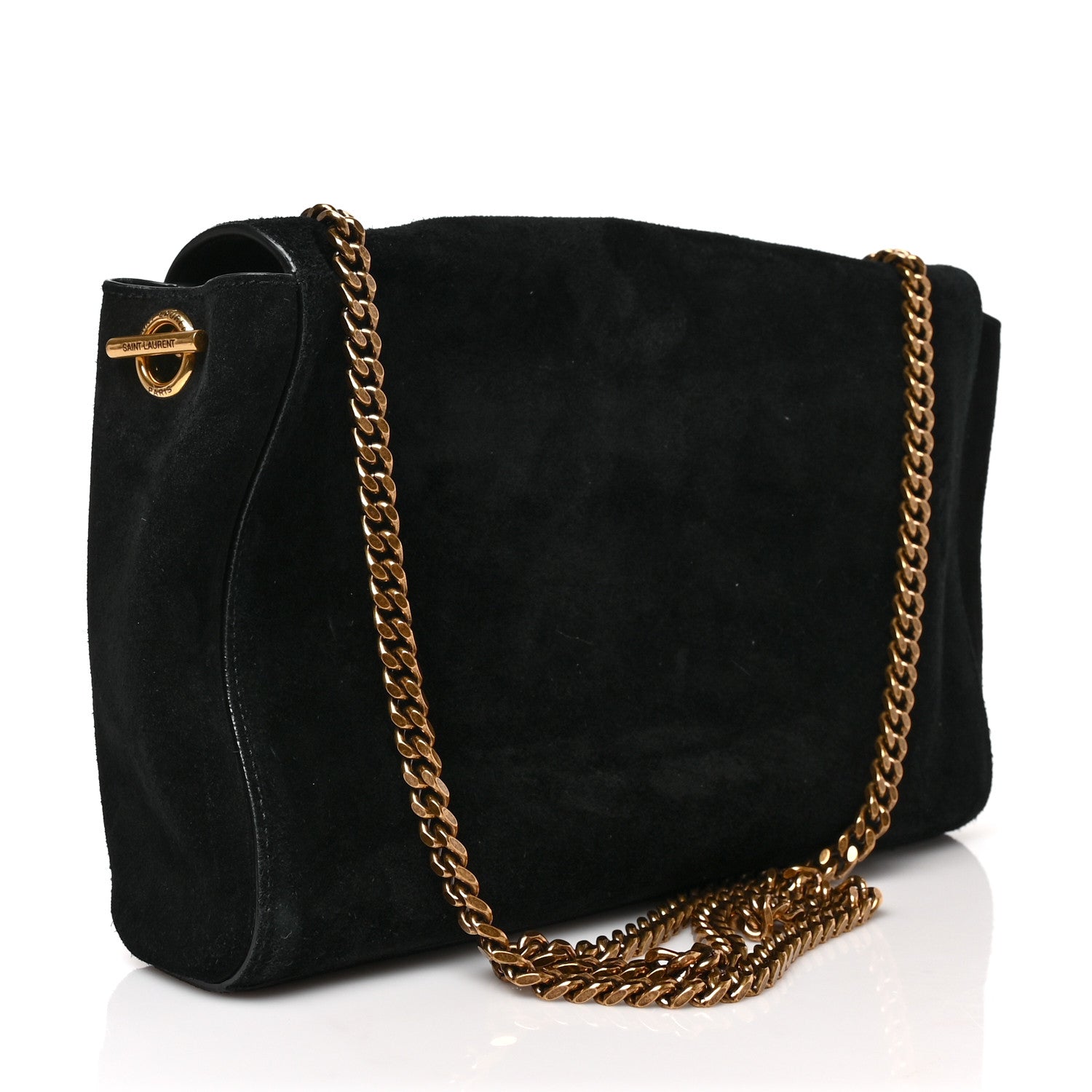 Saint Laurent Smooth Calfskin Suede Medium Reversible Monogram Kate Satchel Black 3 of 8