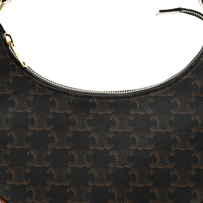 Celine Triomphe Canvas Calfskin Ava Shoulder Bag Tan 8 of 10