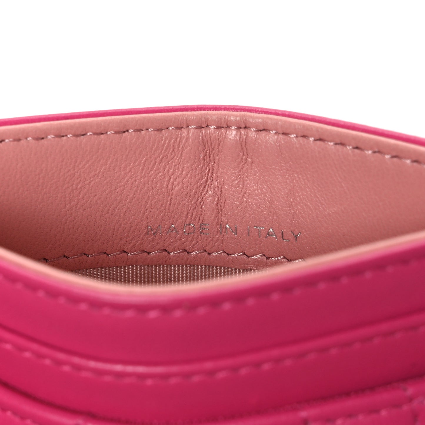 Caviar Camellia Embossed Card Holder Fuchsia