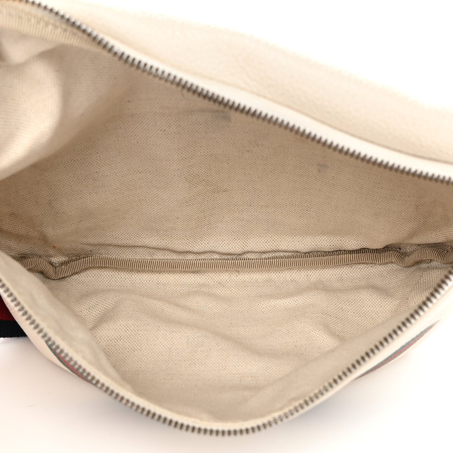 Grained Calfskin Logo Belt Bag White