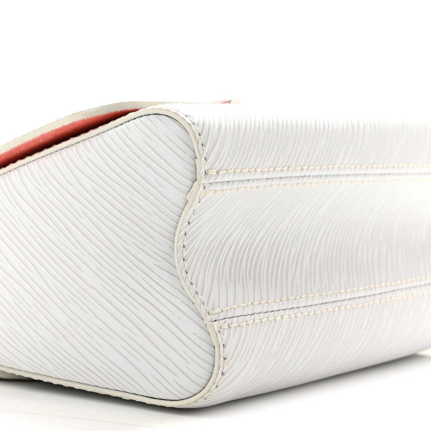 Epi Twist Braided Strap Shoulder Bag PM White PInk