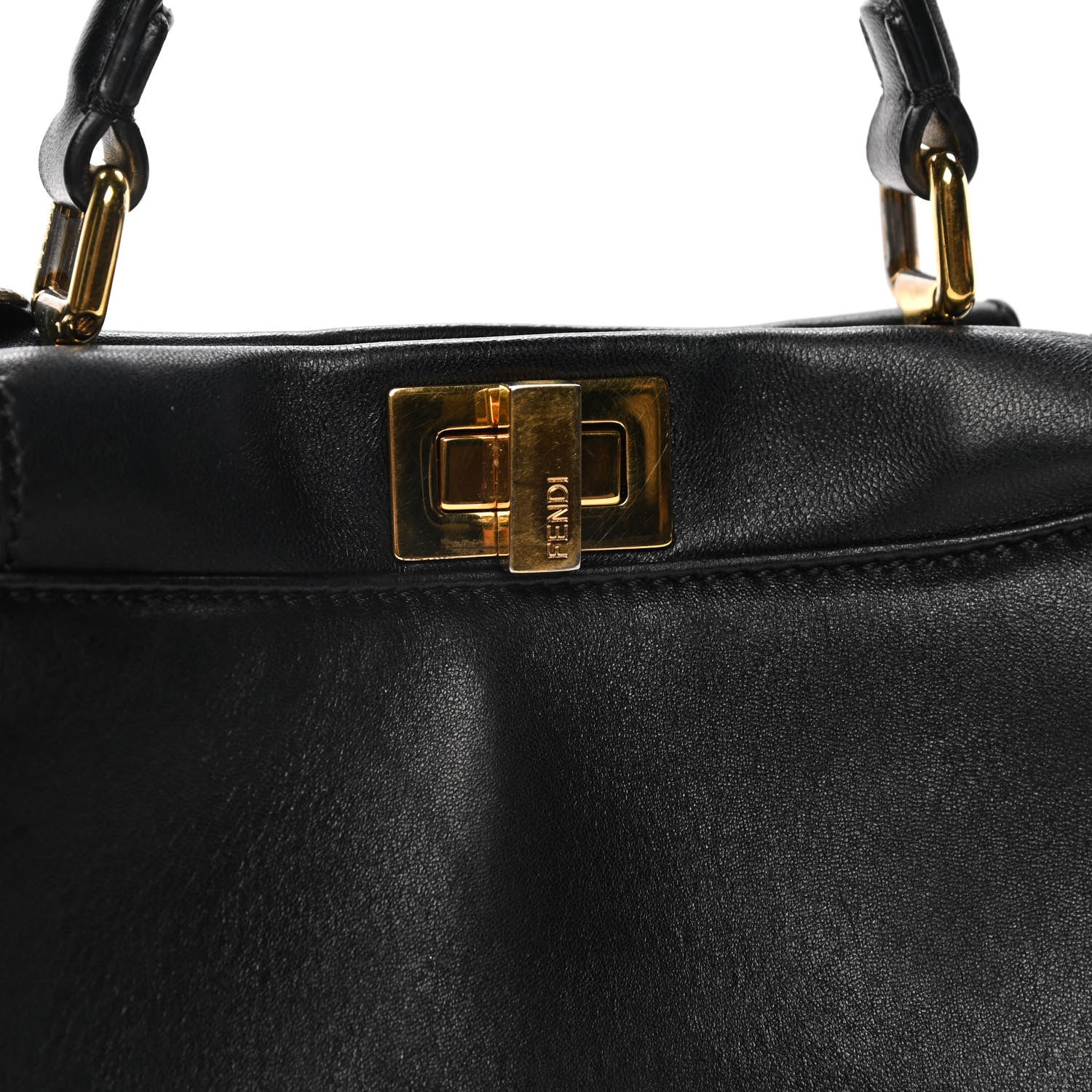Fendi Nappa Mini Peekaboo Iconic Satchel Black 8 of 14