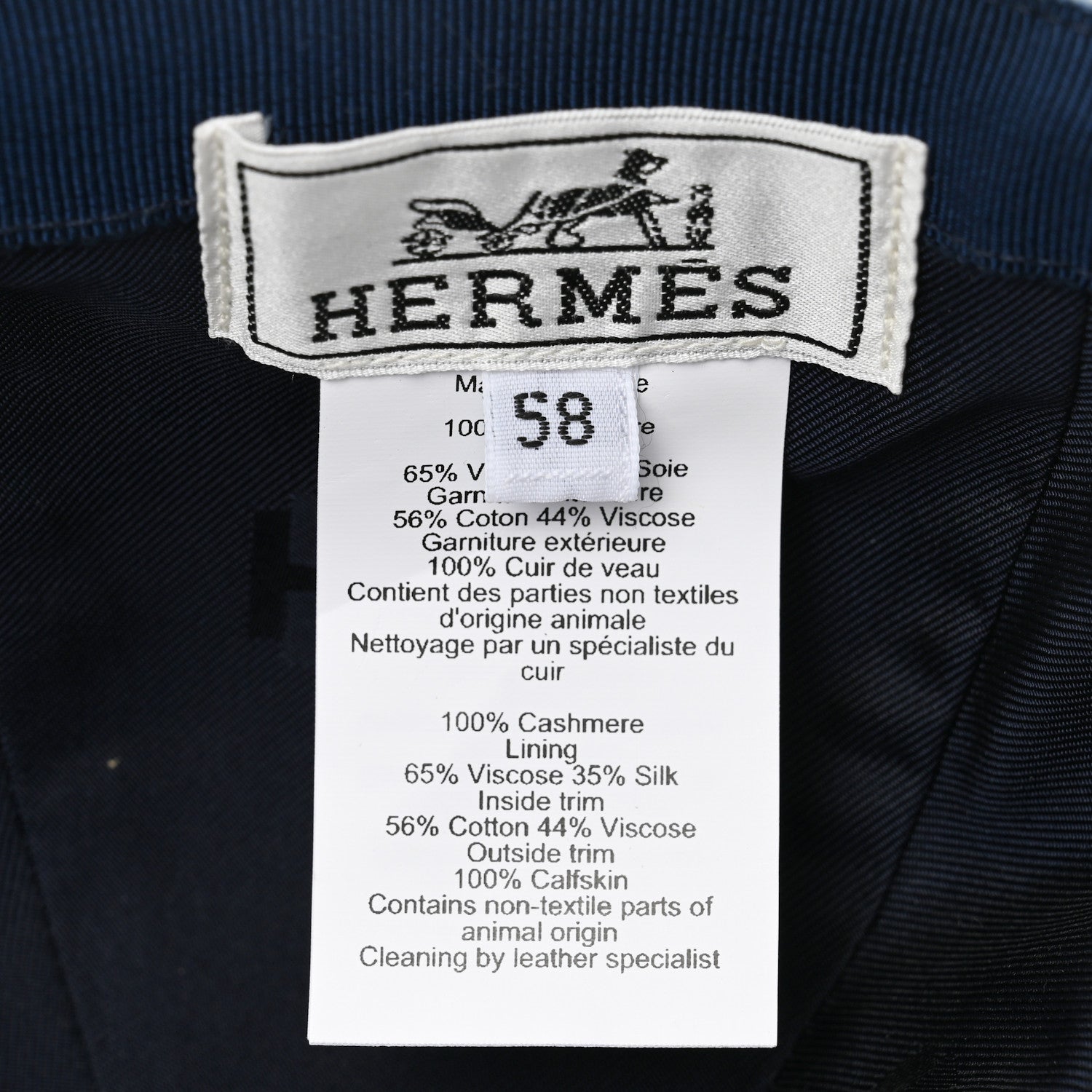 Hermes Cashmere Serena Eperon d'Or Cap 58 Bleu Lichen Indigo 8 of 10