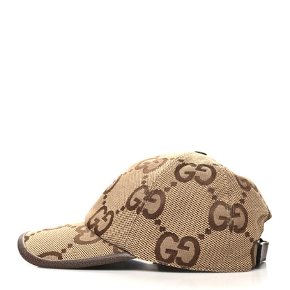 Gucci Monogram Jumbo GG Baseball Hat M 57 Camel Ebony 5 of 9