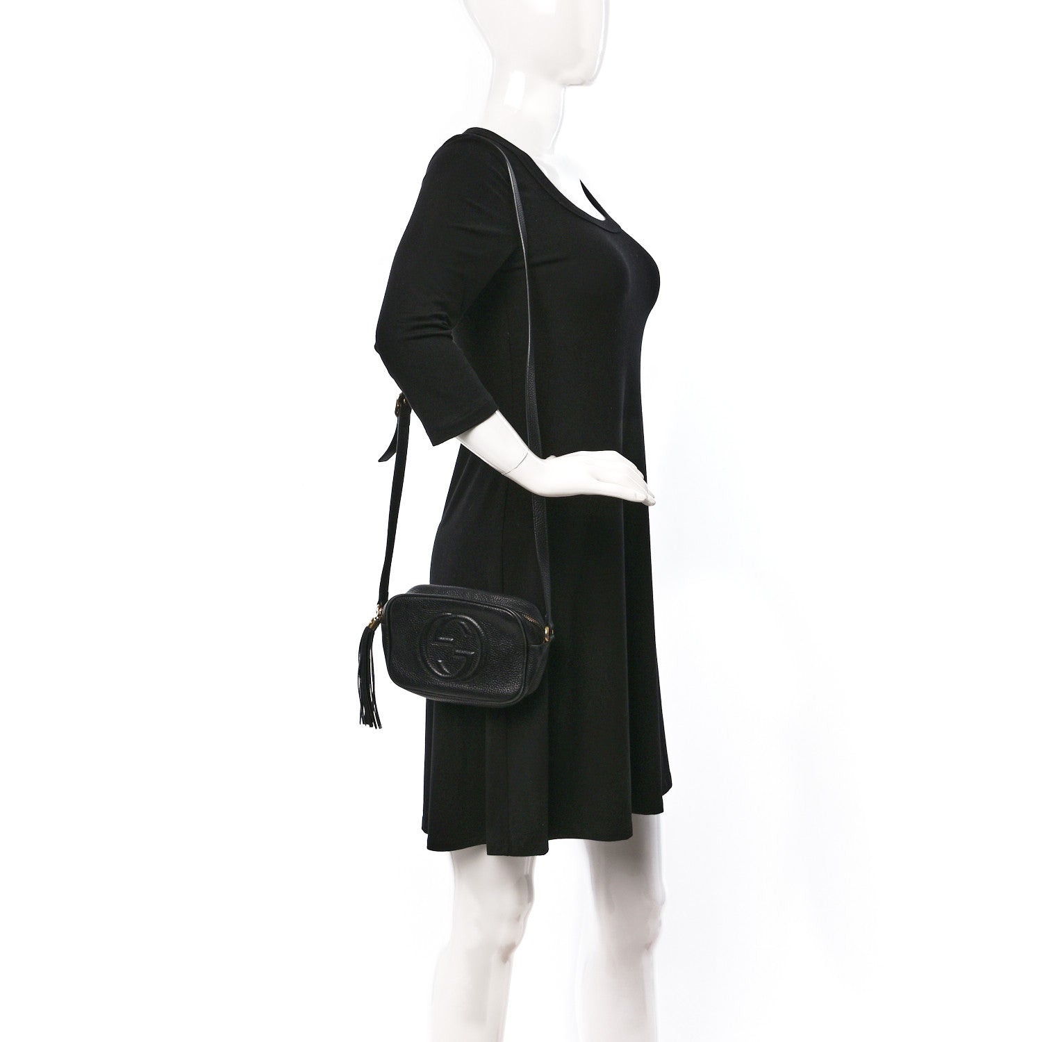 Gucci Pebbled Calfskin Mini Soho Disco Bag Black 2 of 9