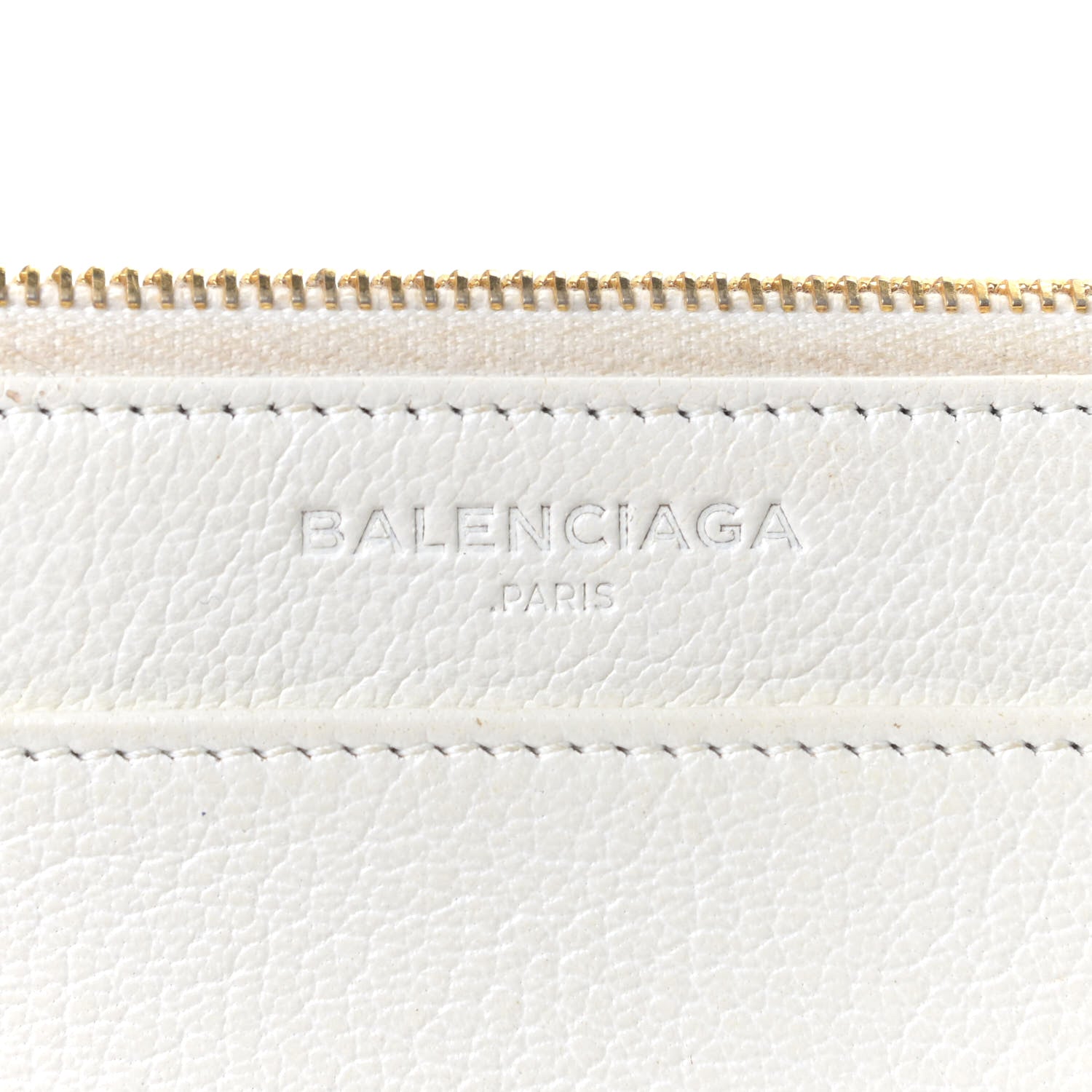 Balenciaga Agneau Gold Metallic Edge Hardware Wallet On Chain White 8 of 13