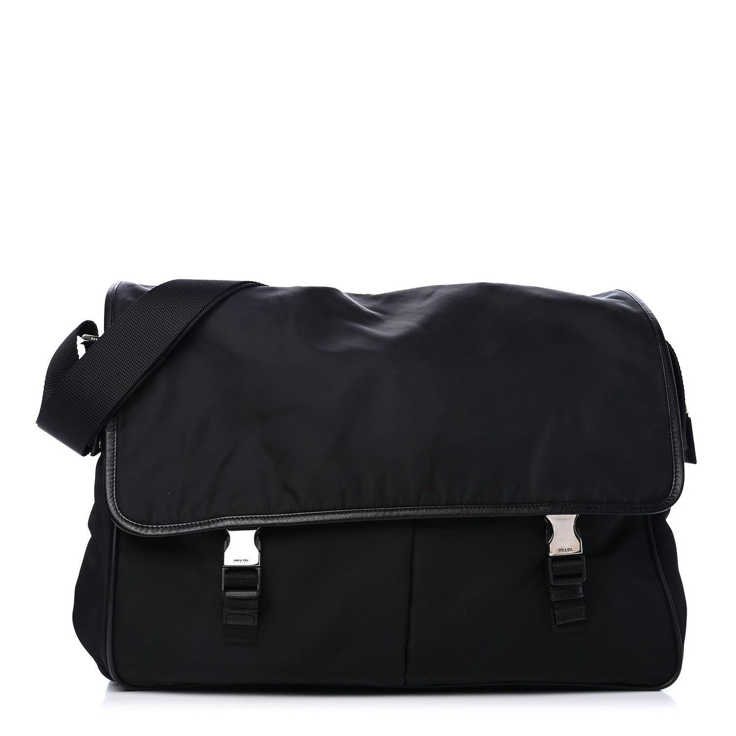 Tessuto Nylon Saffiano Messenger Black
