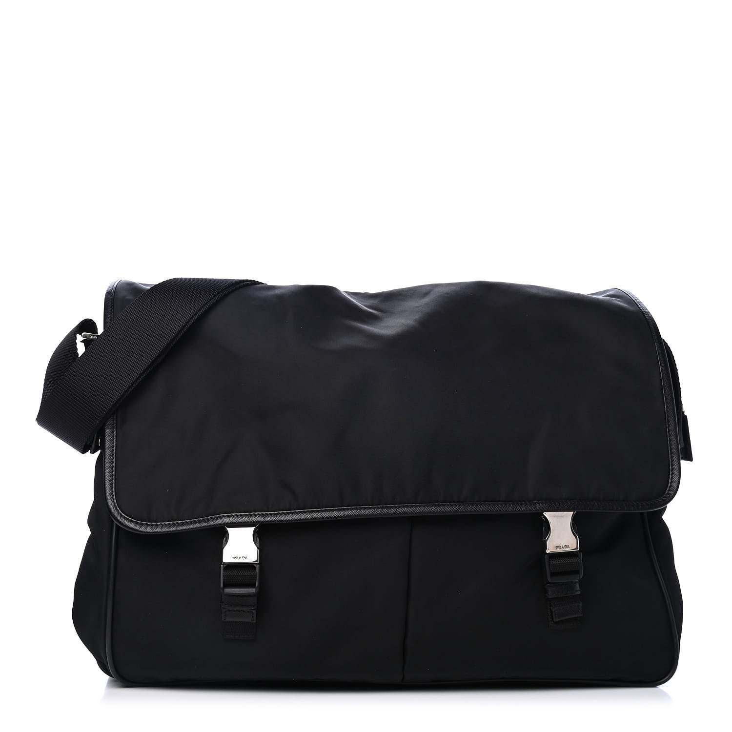 Prada Tessuto Nylon Saffiano Messenger Black 1 of 4