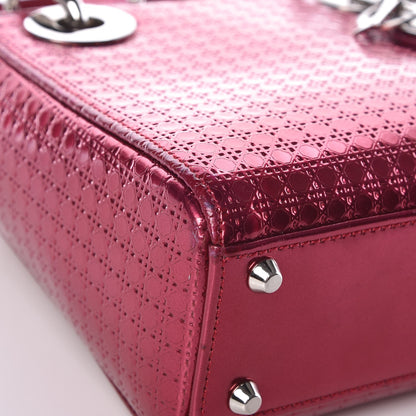 Christian Dior Metallic Patent Micro-Cannage Mini Lady Dior Fuchsia 11 of 14