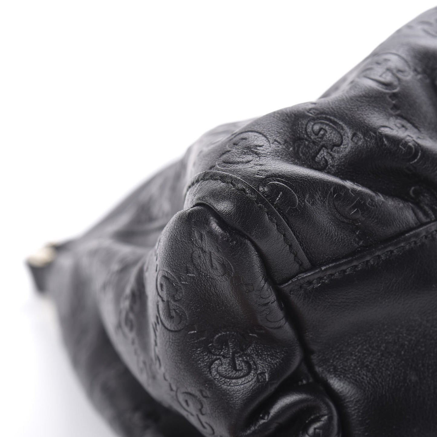 Guccissima Large D Gold Ring Hobo Black