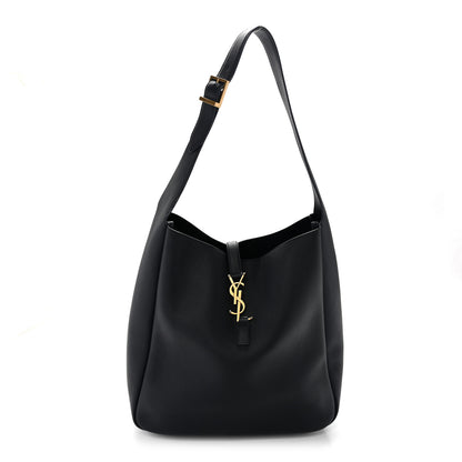 Saint Laurent Supple Calfskin Large Le 5 A 7 Soft Hobo Bleu Abysse 1 of 9