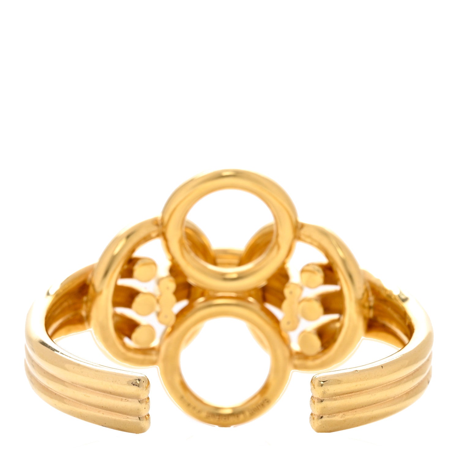 Saint Laurent Brass Oversized Knot Bracelet Gold 3 of 4