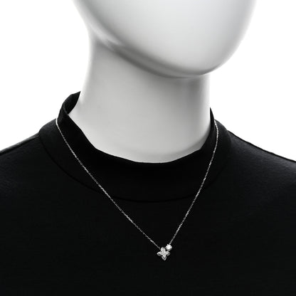 Louis Vuitton 18K White Gold Diamond LV Double Pendant Necklace 2 of 6