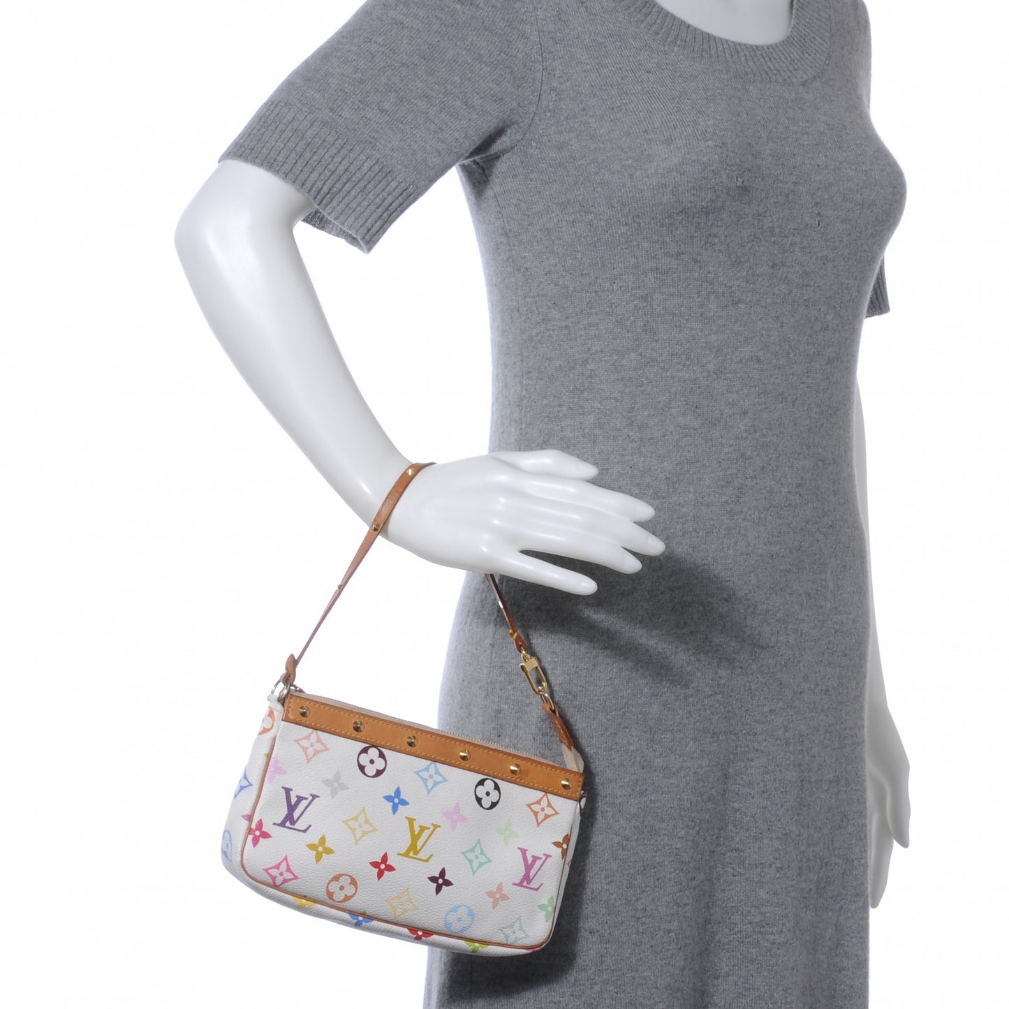 Monogram Multicolor Pochette Accessories White