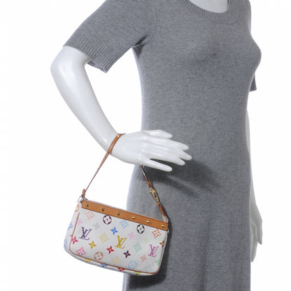 Louis Vuitton Monogram Multicolor Pochette Accessories White 2 of 8