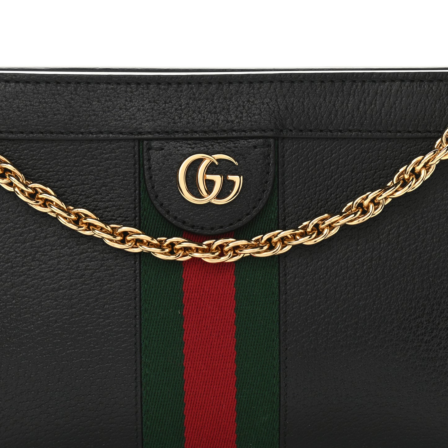 Calfskin GG Web Small Ophidia Chain Shoulder Bag Black