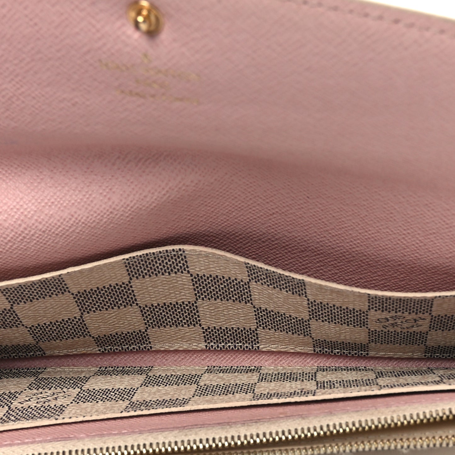 Damier Azur Emilie Wallet Rose Ballerine