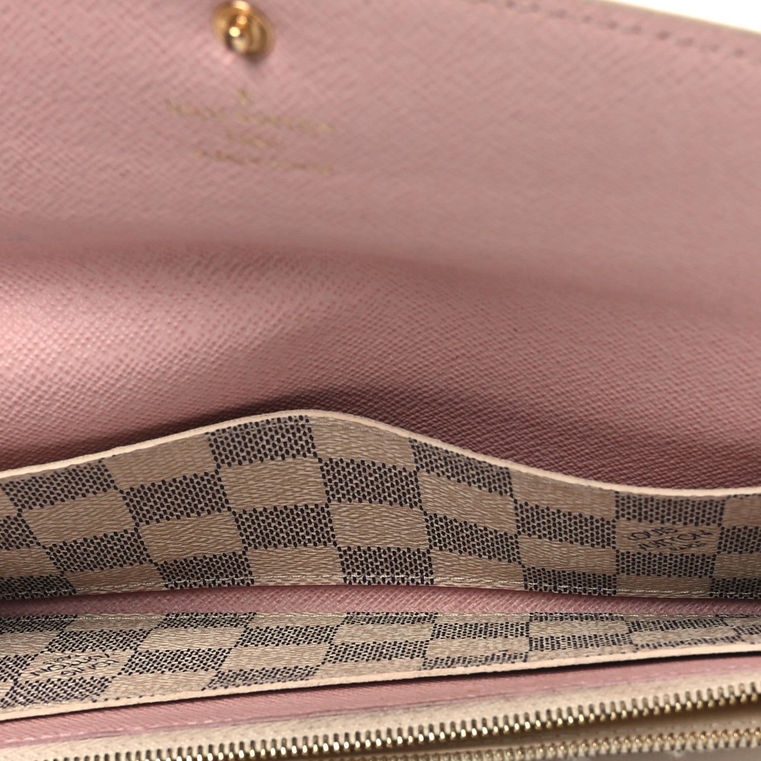 Louis Vuitton Damier Azur Emilie Wallet Rose Ballerine 5 of 12
