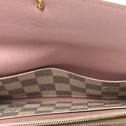 Louis Vuitton Damier Azur Emilie Wallet Rose Ballerine 5 of 12