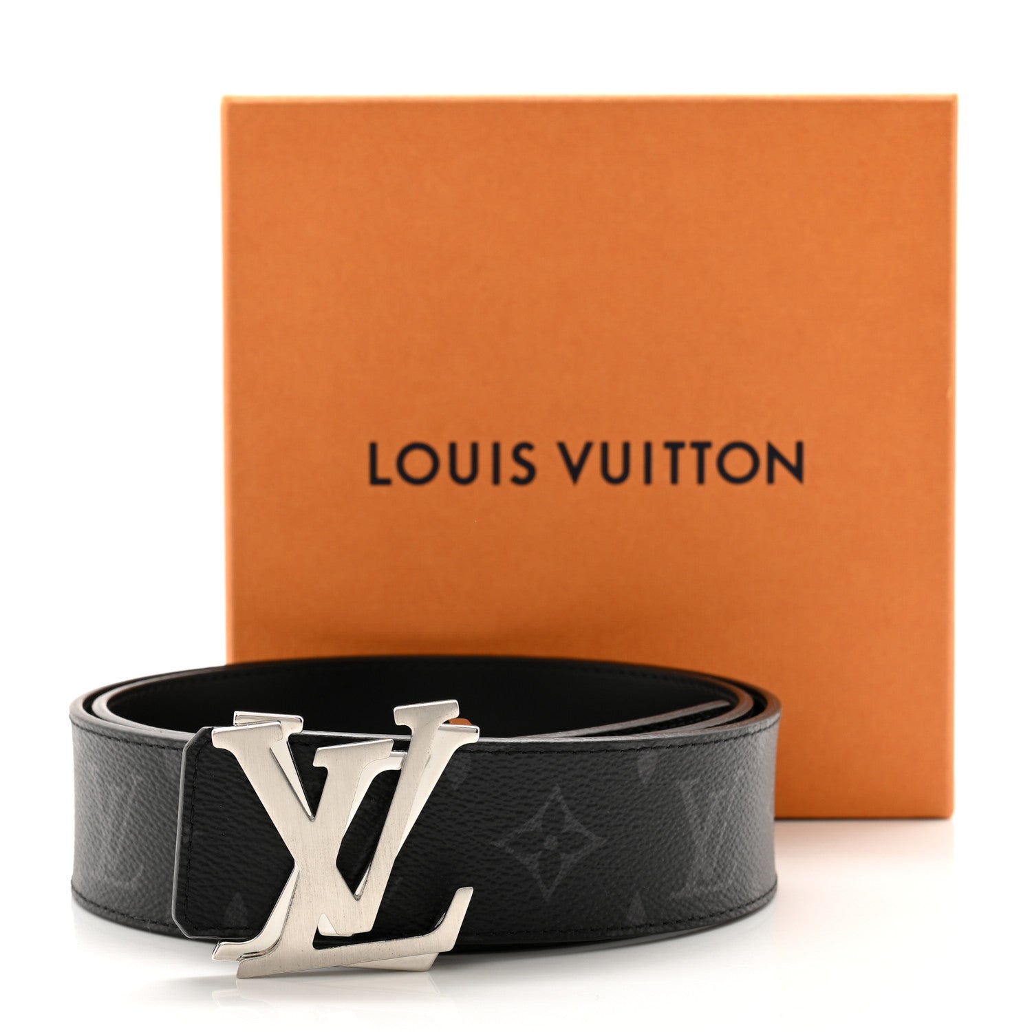 Louis Vuitton Calfskin Monogram Eclipse 40mm Shake LV Initiales Reversible Belt 85 34 8 of 8