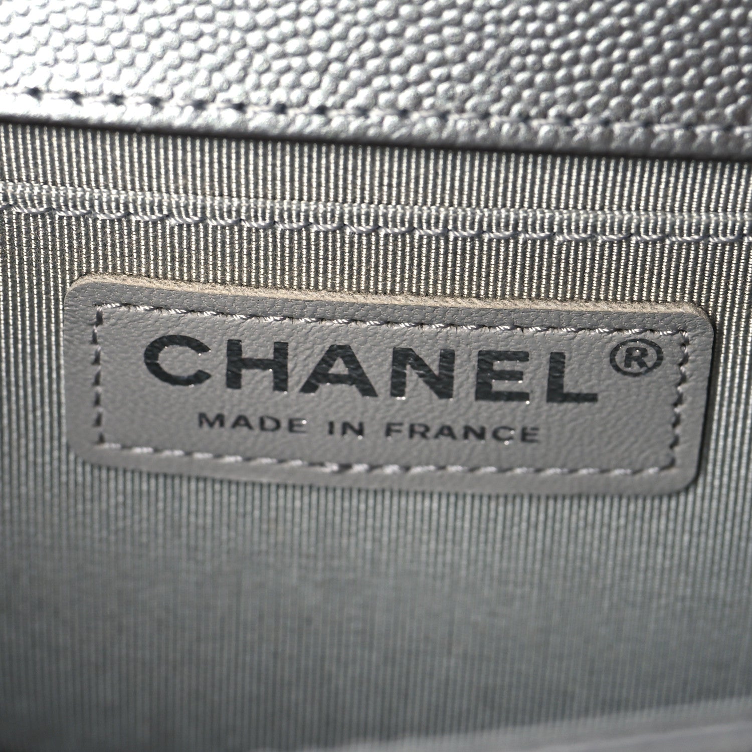 Chanel Metallic Caviar Quilted Medium Boy Flap Silver 6 of 10