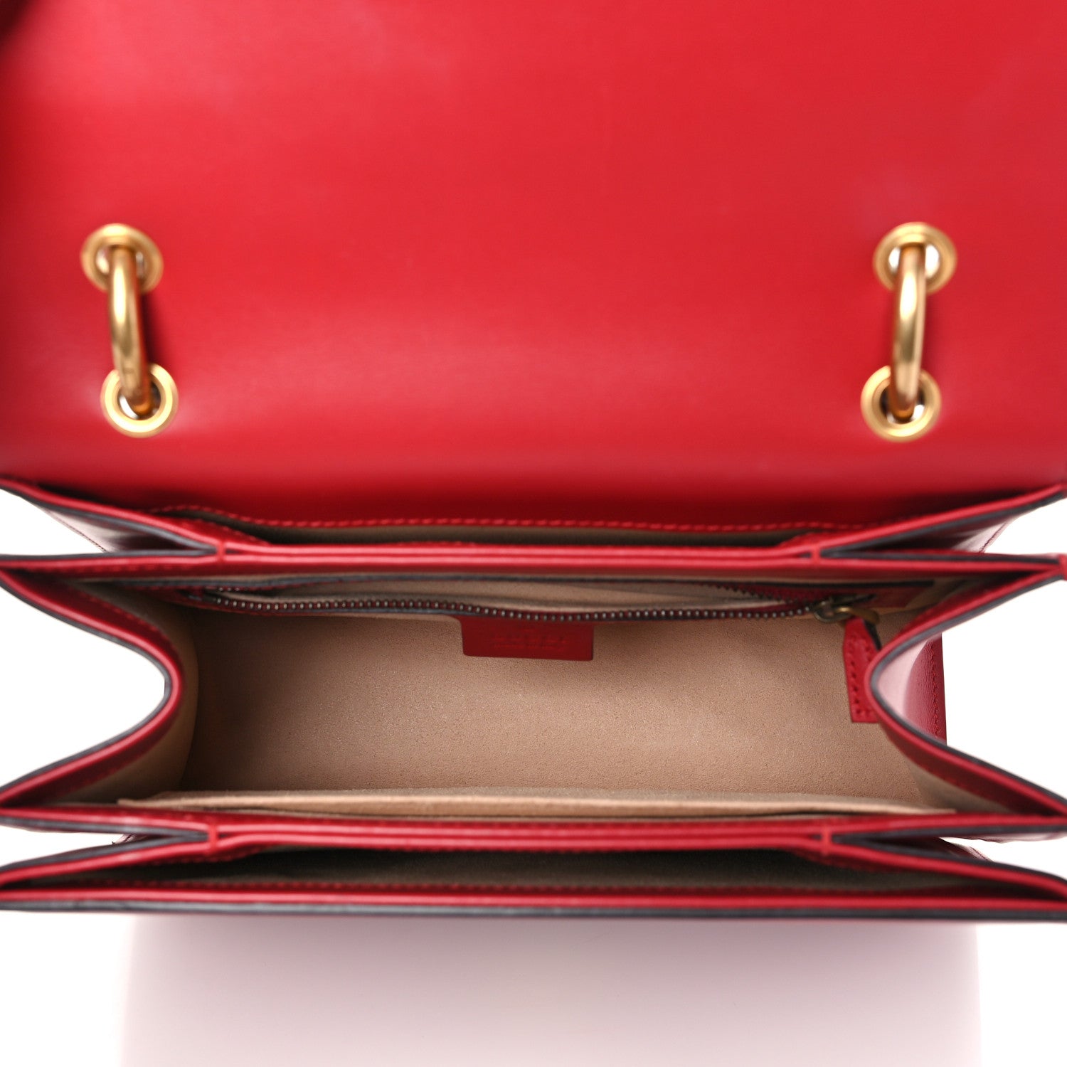 Gucci Calfskin Sylvie Web Small Queen Margaret Top Handle Bag Red 5 of 9