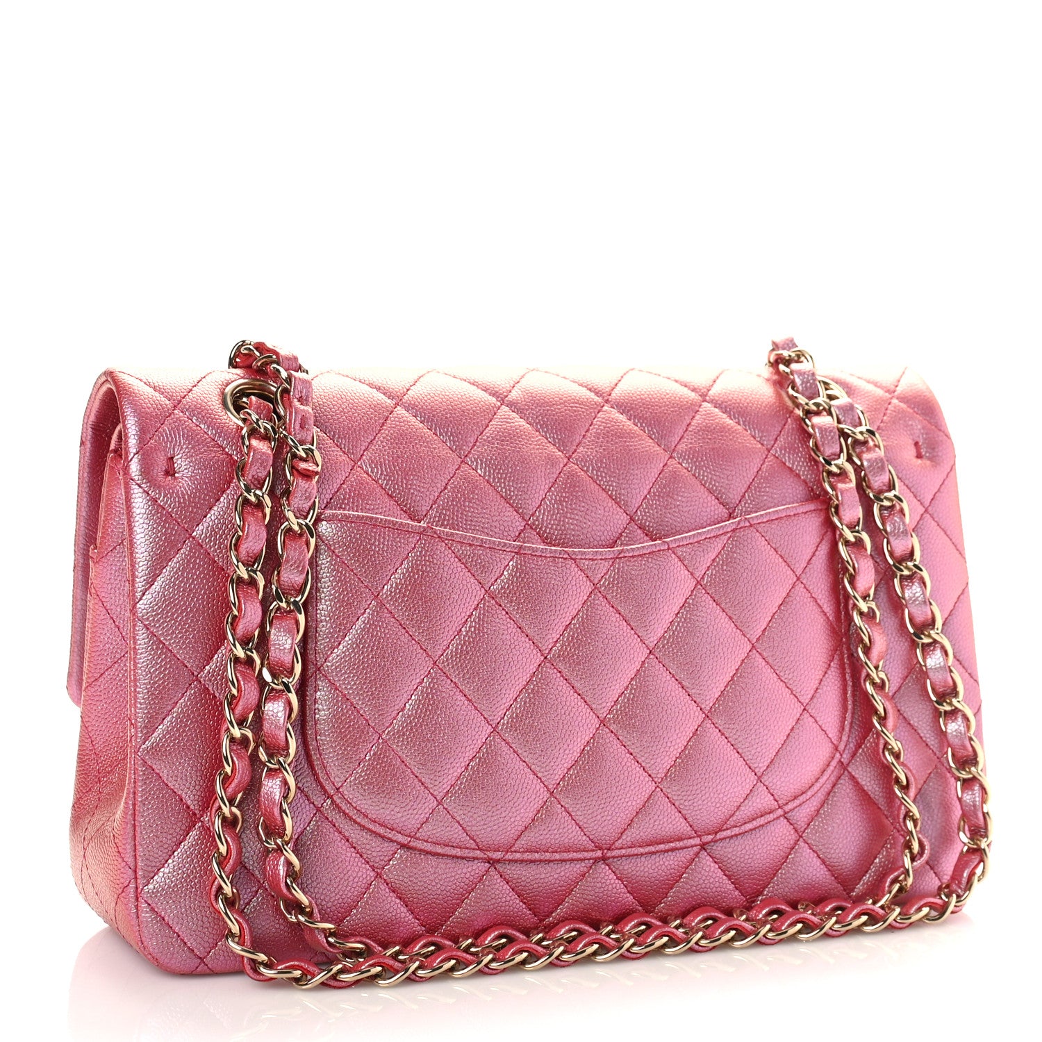 Chanel Iridescent Caviar Quilted Medium Double Flap Pink 3 of 9