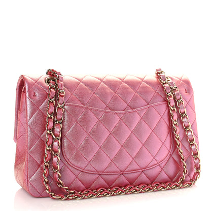 Chanel Iridescent Caviar Quilted Medium Double Flap Pink 3 of 9