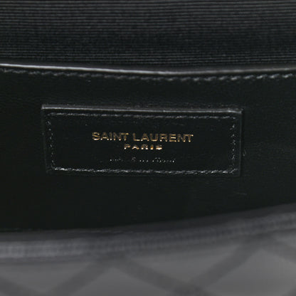 Saint Laurent Grain De Poudre Textured Mixed Matelasse Triquilt Small Monogram Satchel Black 6 of 9