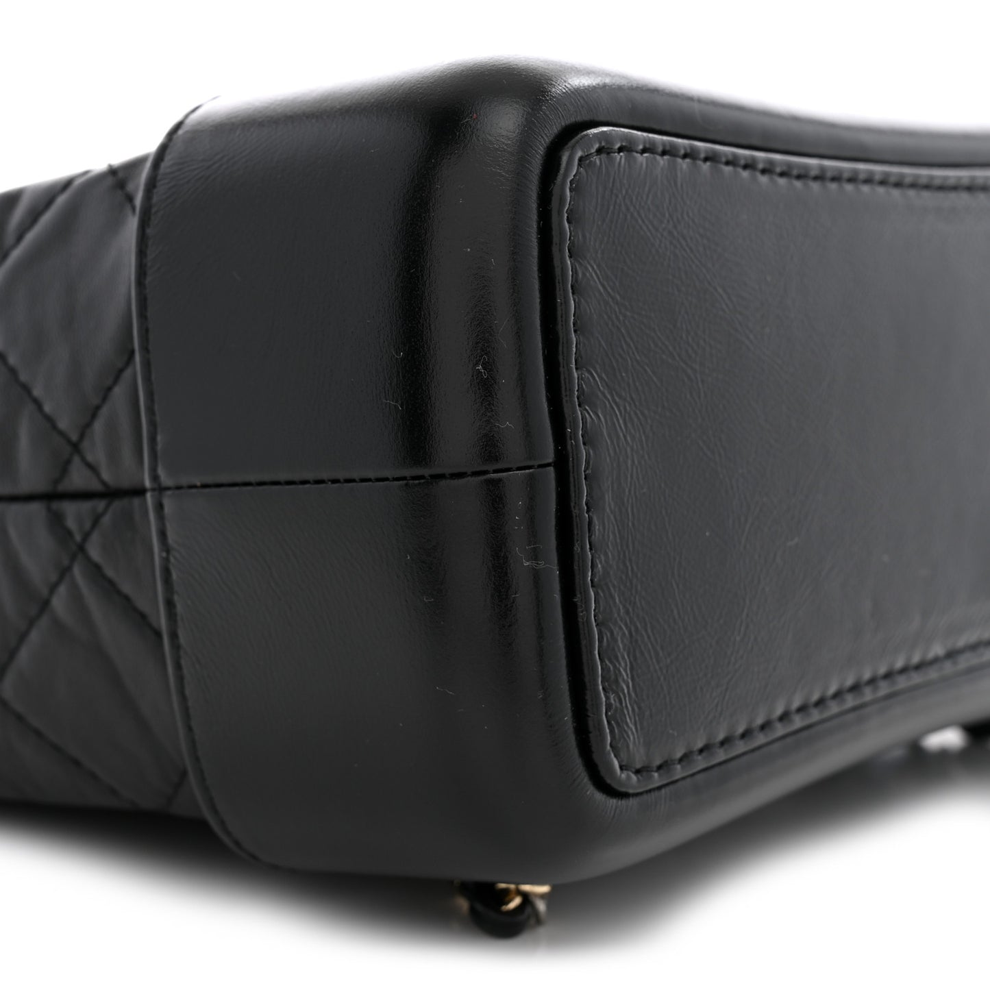 Aged Calfskin Quilted Small Gabrielle Backpack Black