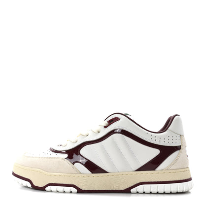 Gucci Calfskin Suede Mens Re-Web Sneakers 8 White Red 1 of 11