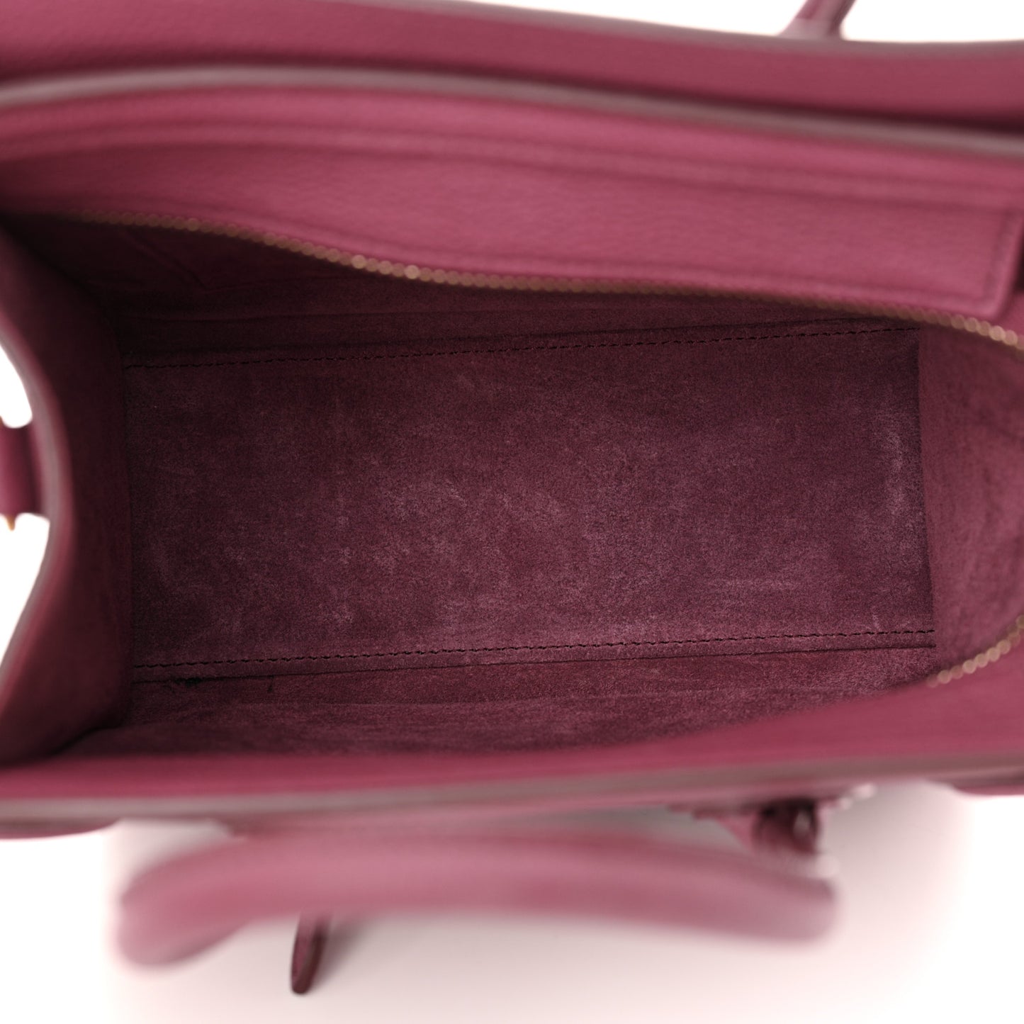 Drummed Calfskin Nano Luggage Plum