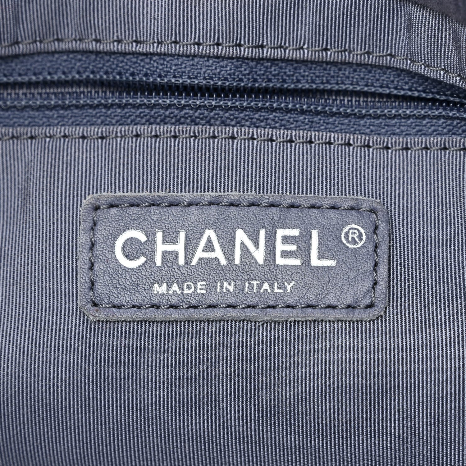 Chanel Nubuck Large Trianon Tote Navy Blue 7 of 11