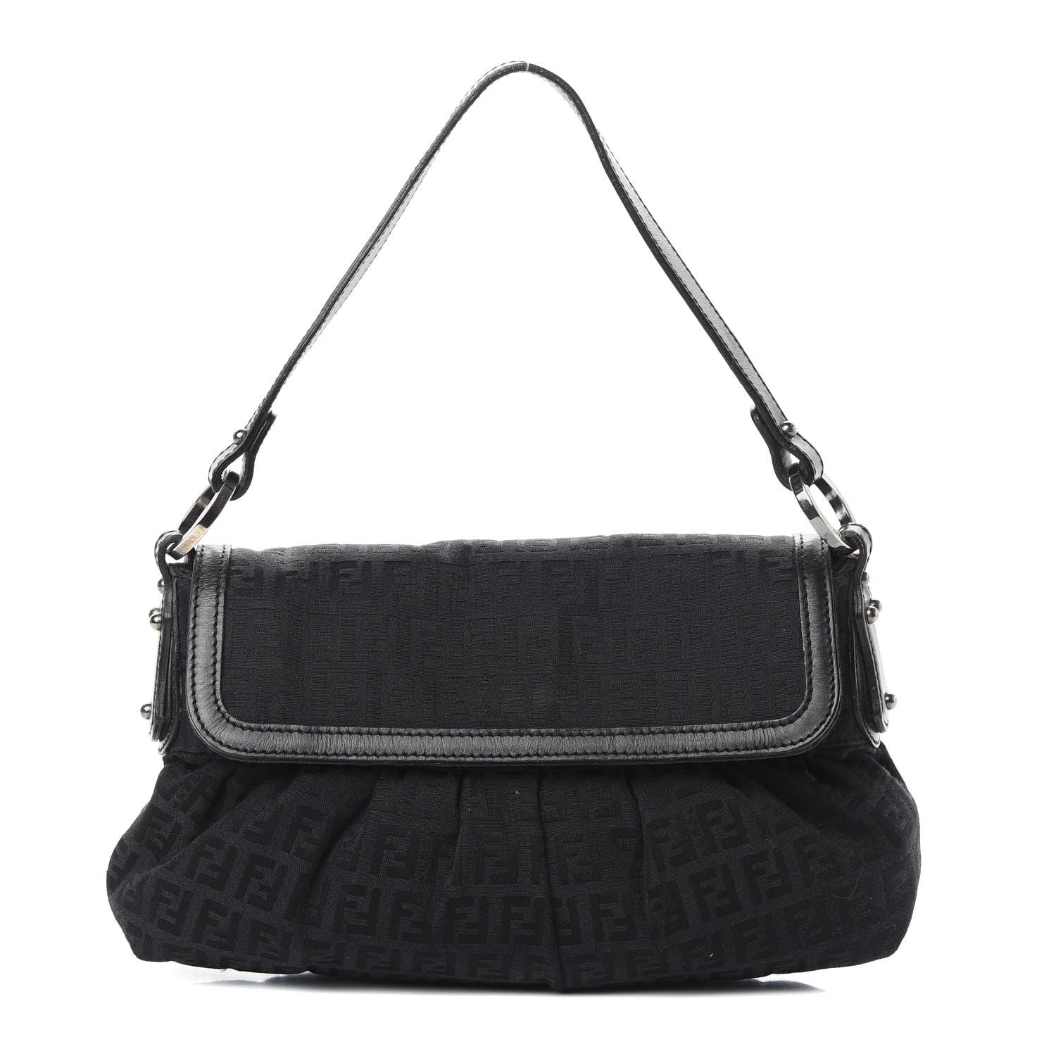 Fendi Zucchino Small Chef Shoulder Bag Black 1 of 12