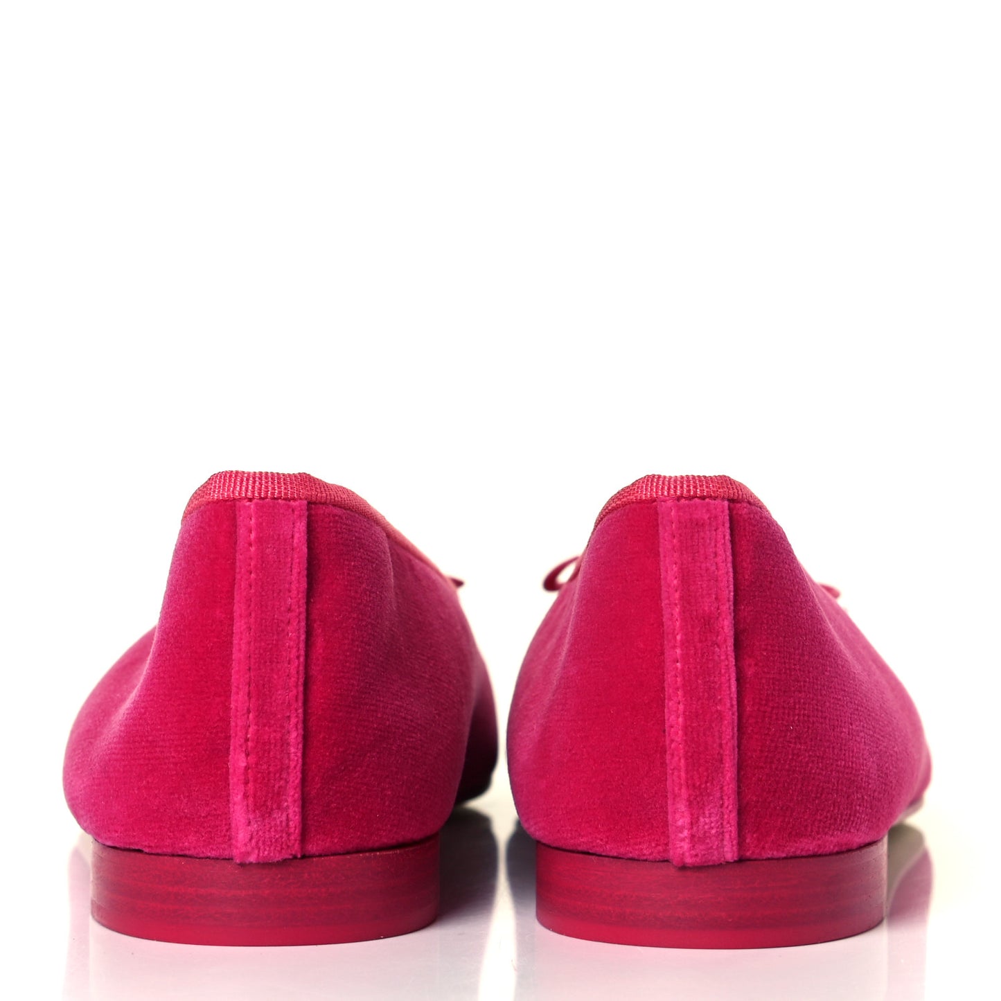 Velvet Cap Toe Ballerina Flats 41 Pink