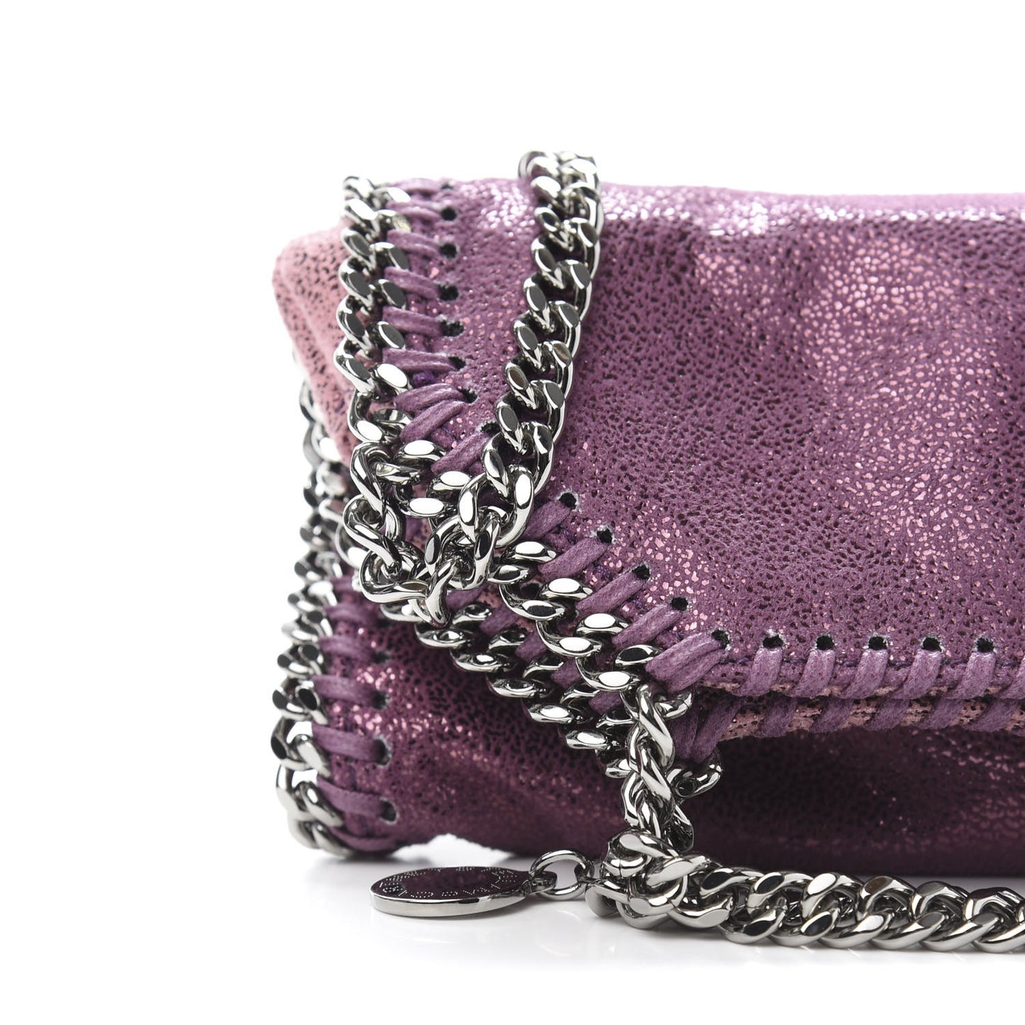 Metallic Shaggy Deer Degrade Tiny Falabella Tote Purple