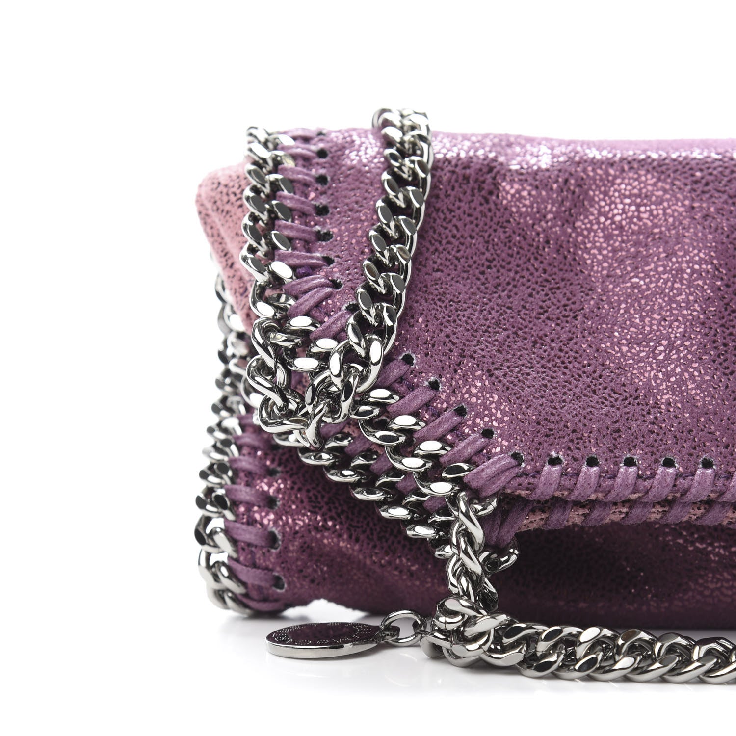 Stella McCartney Metallic Shaggy Deer Degrade Tiny Falabella Tote Purple 10 of 10