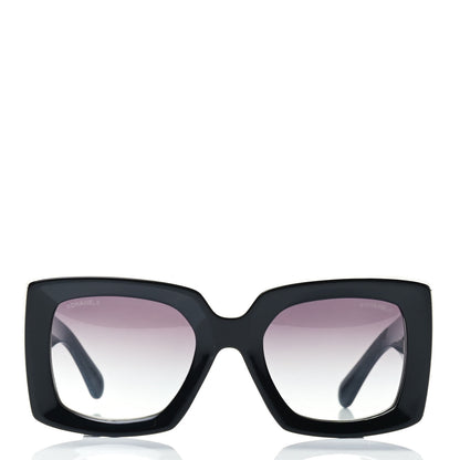 Chanel Acetate Rectangle Sunglasses 5435 Black 2 of 6