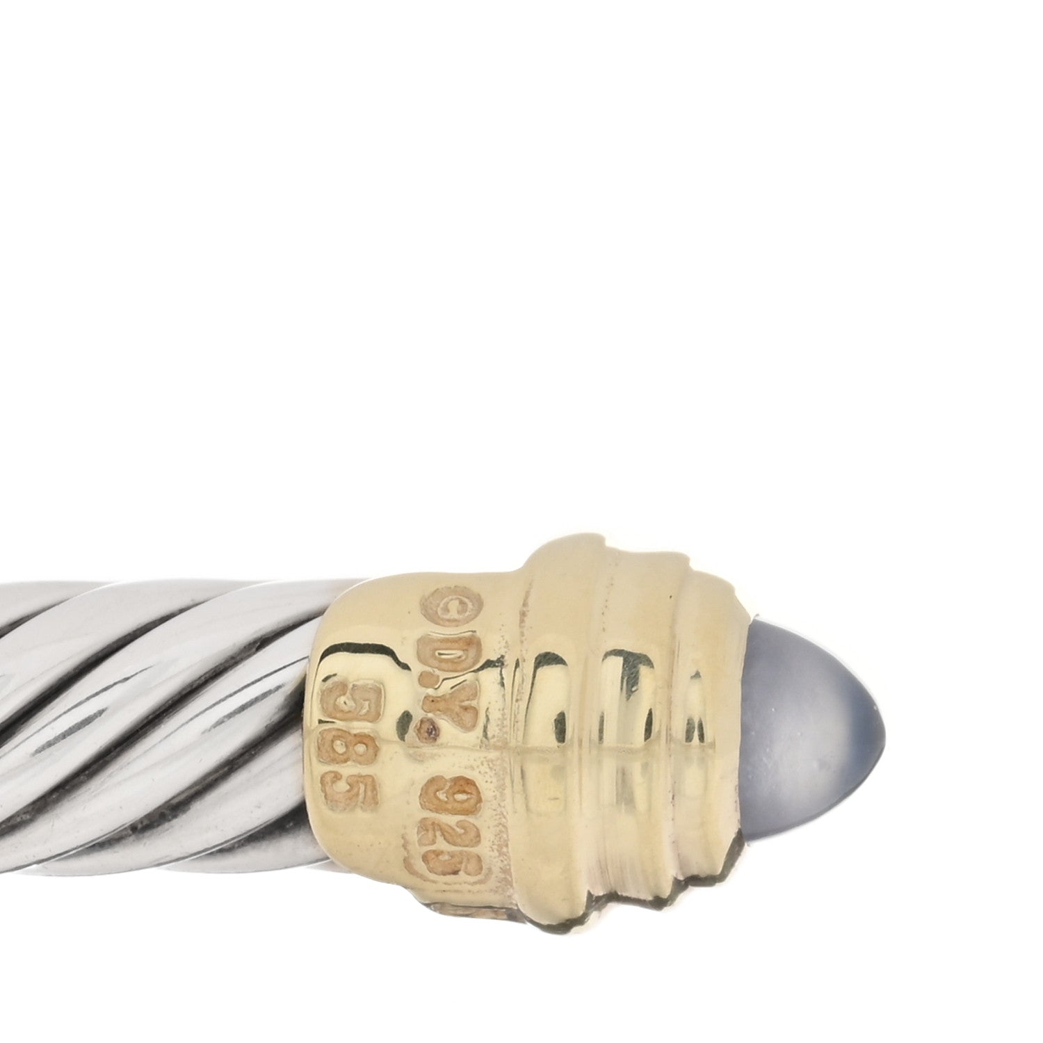 David Yurman Sterling Silver 14K Yellow Gold Moonstone 5mm Cable Classics Petite Color Bracelet 3 of 3