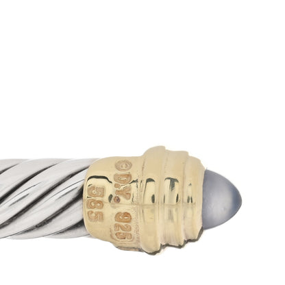David Yurman Sterling Silver 14K Yellow Gold Moonstone 5mm Cable Classics Petite Color Bracelet 3 of 3
