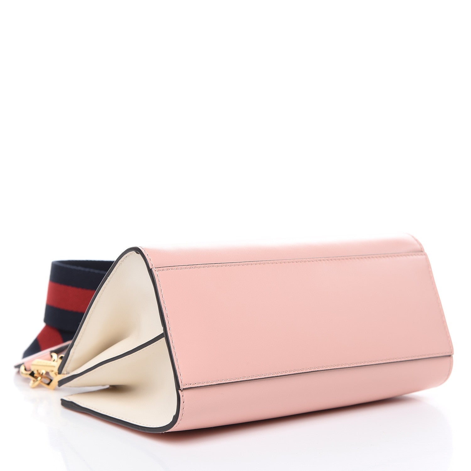 Gucci Nappa Bamboo Web Mini Nymphaea Top Handle Bag Perfect Pink Mystic White 4 of 10