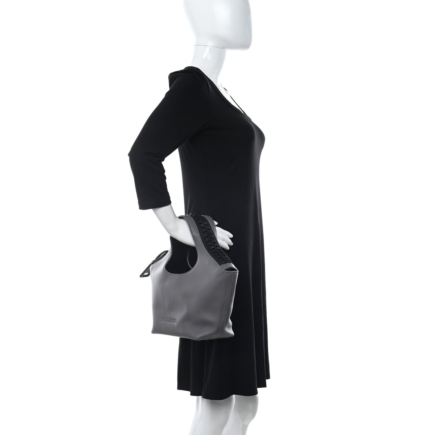Calfskin Megazip Tote Grey