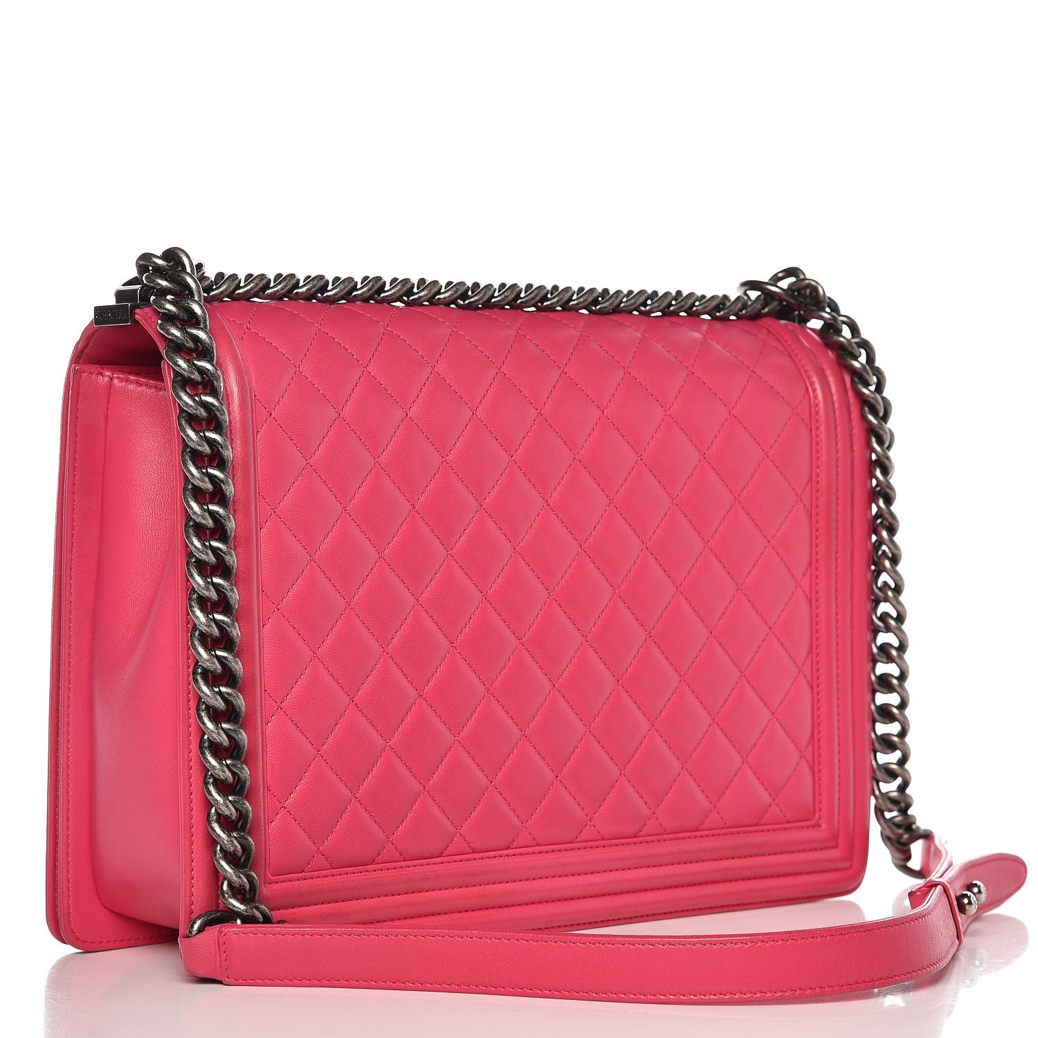 Chanel Lambskin Quilted Large Boy Flap Pink 3 of 11