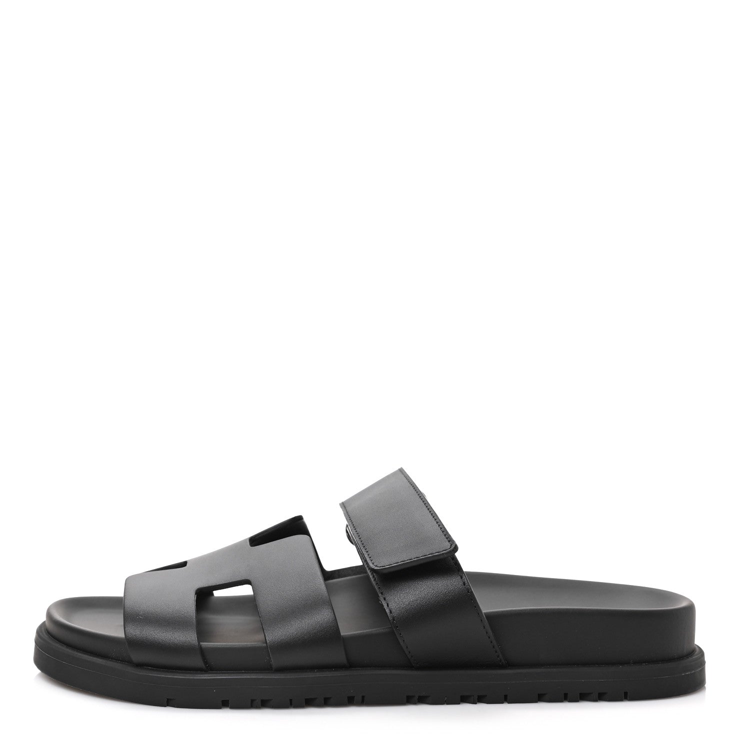 Hermes Calfskin Womens Chypre Sandals 36 Black 1 of 9